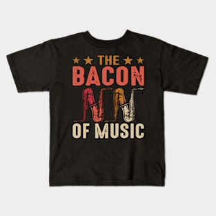 The Bacon of Music Design Saxophone Kids T-Shirt